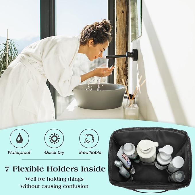Attmu Portable Shower Caddy College Tote Bag, Quick Dry Hanging Toiletry Bag - Image 3