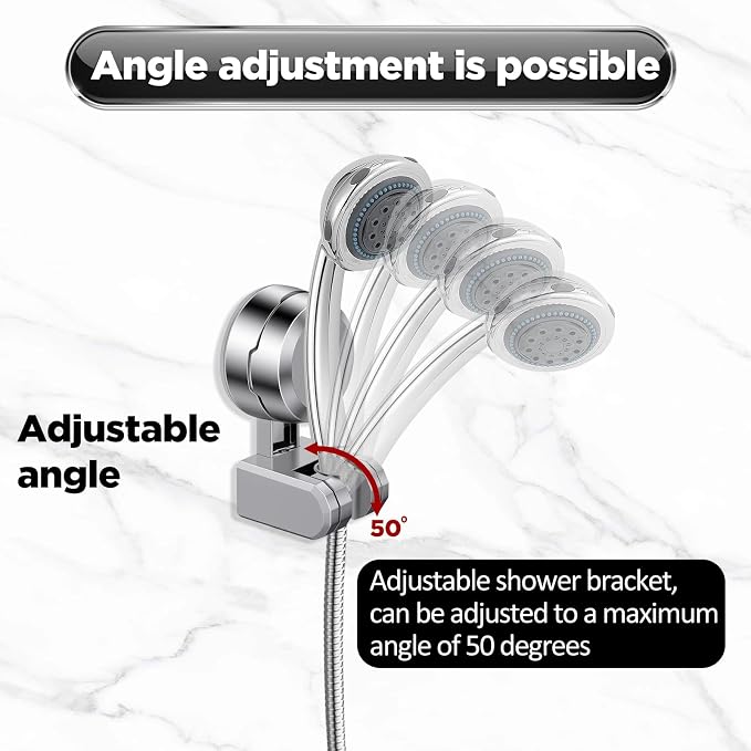 Shower Head Holder，Adjustable Shower Head Holder Suction - Image 2