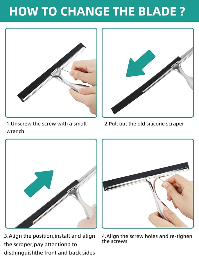 All-Purpose Stainless Steel Shower Squeegee Come - Image 6