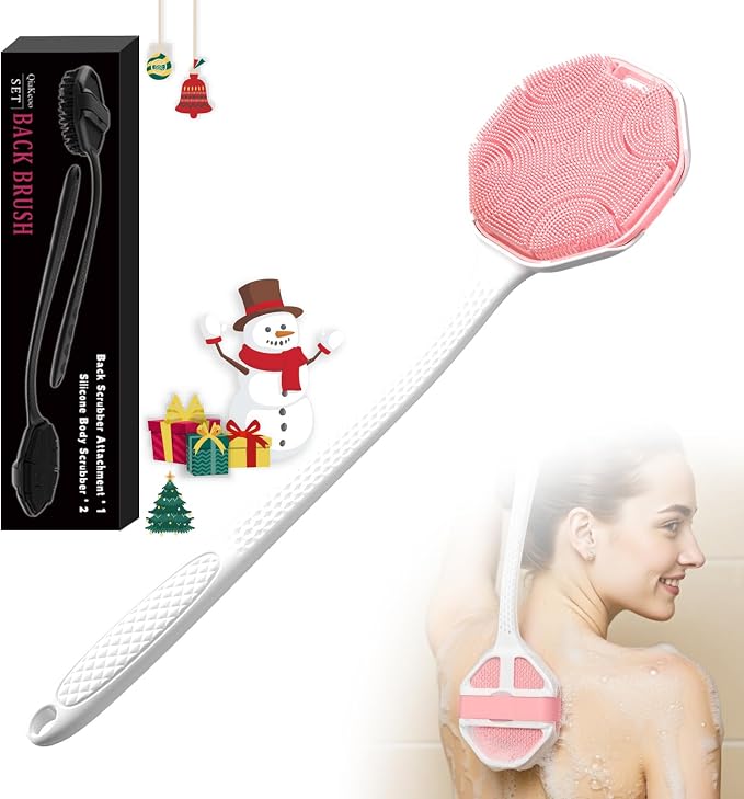 3PCS Extender Handle Set, 17in Lengthen Detachable Long Handle Back Brush*1 by QiaKeoo