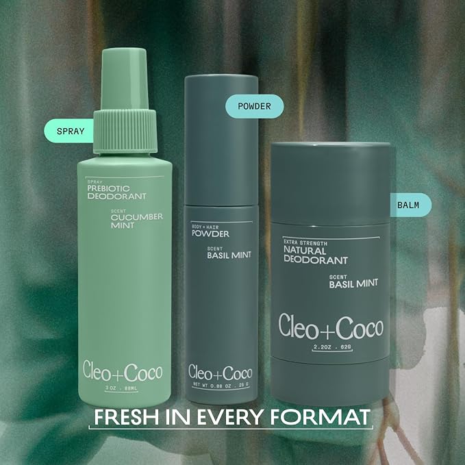 Cleo+Coco Prebiotic Deodorant Spray, Cucumber Mint, Aluminum-Free & Vegan Whole - Image 8