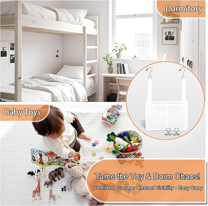 PVC Mesh Hanging Shower Caddy Organizer - Image 5