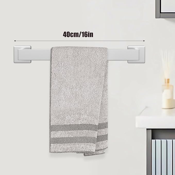5 Piece Brushed Nickel Towel Bar Set Bathroom Hardware Set Brushed Nickel - Image 2