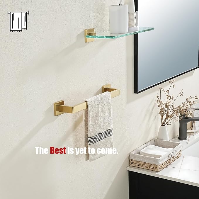 JQK Gold Towel Bar, Rounded Edges 14.41 Inch Towel Rack, 304 Stainless Steel - Image 6