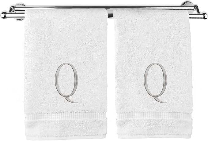 Monogrammed Hand Towel, Personalized Initial Gift, Extra Absorbent 100% Turkish by BareCotton