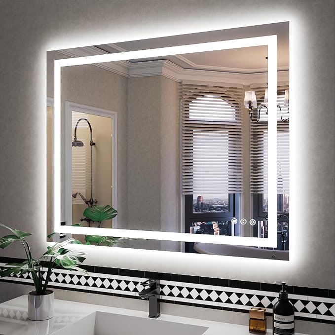 ISKM 40'' x 32'' LED Mirror for Bathroom Lighted Vanity Mirror for Wall Front by ISKM-IStillKeepMovin