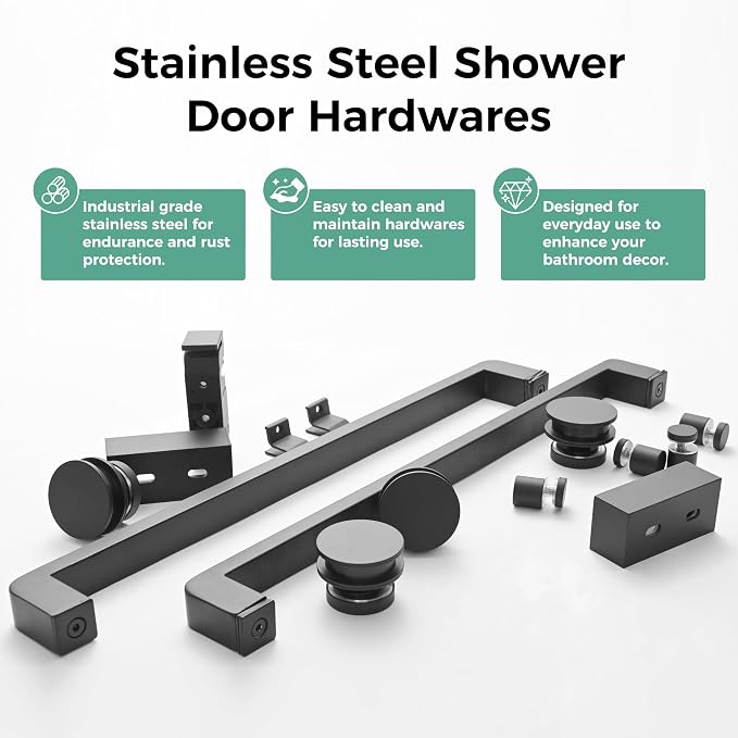DELAVIN 44"-48"W x 75"H Frameless Shower Door, Double Sliding Shower Door - Image 7