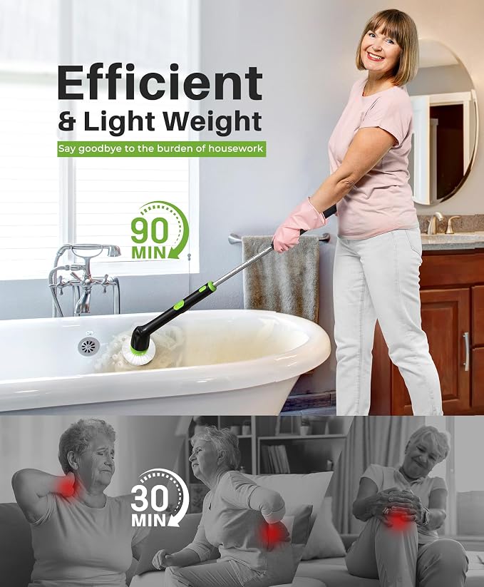 LyriFine Electric Spin Scrubber, 2024 New Full-Body IPX7 Waterproof Bathroom - Image 2