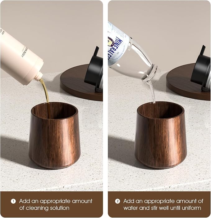 18 Oz Walnut Color Foaming Hand Soap Dispenser, Refillable Modern Home Decor - Image 6