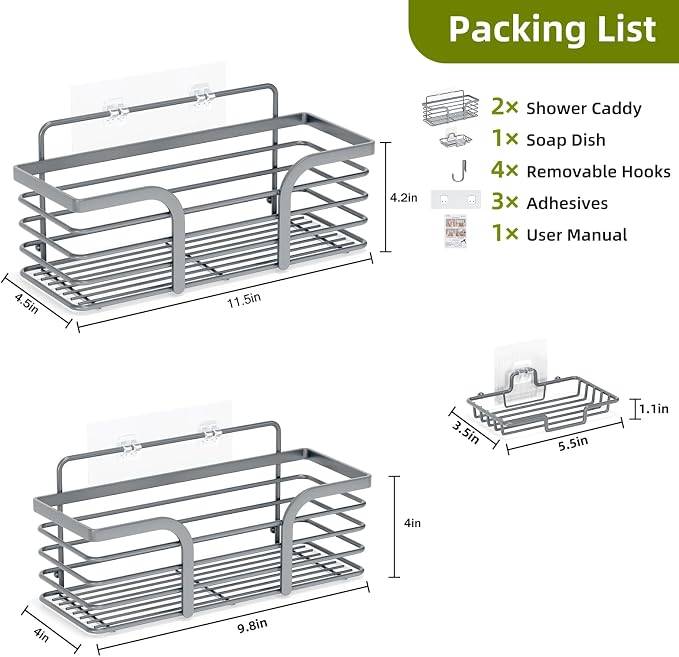 Yougai 3 Pack Shower Caddy Organizer Shelf Rack, Rustproof Corner Bathroom - Image 2