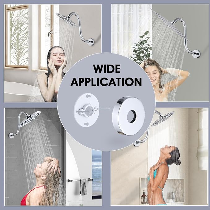 Shower Head Arm 10 Inch Chrome, S Shaped Shower Head Extender Arm - Image 6