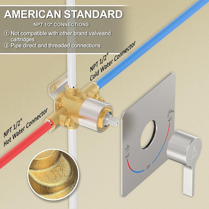 Shower Faucet Set Rain Shower System Valve Kit - Image 3