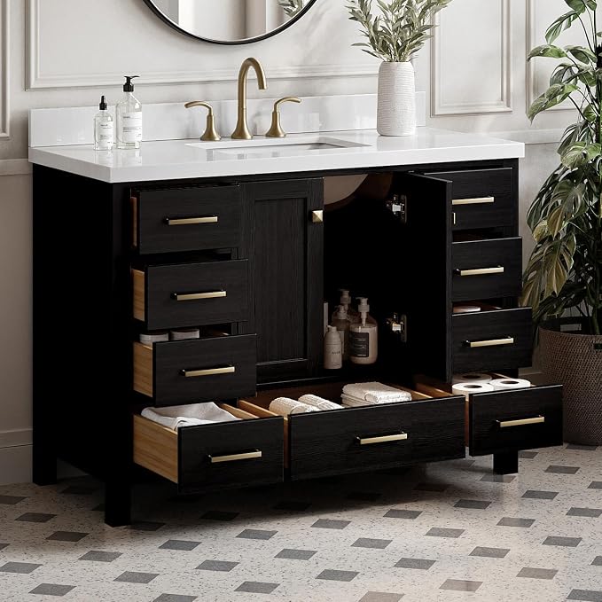 ARIEL Cambridge 49 Inch Single Rectangle Sink Bathroom Vanity - Image 2