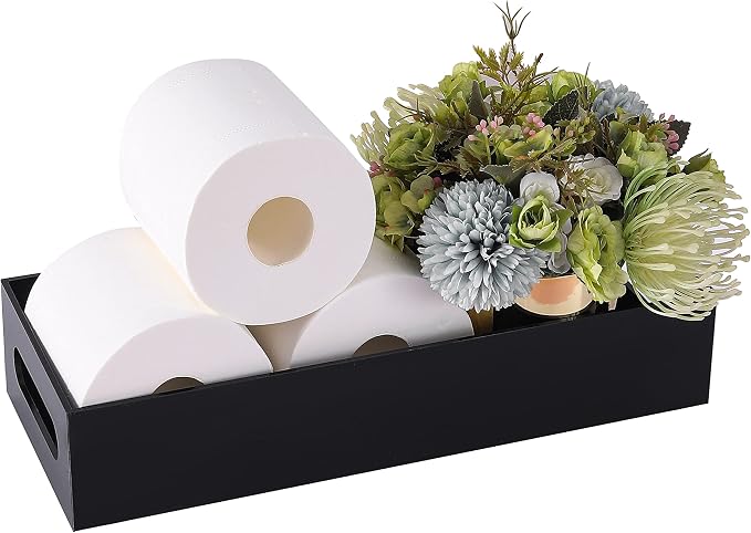 IEEK Toilet Paper Holder with Storage Acrylic Basket, Modern Tank Tray with by IEEK