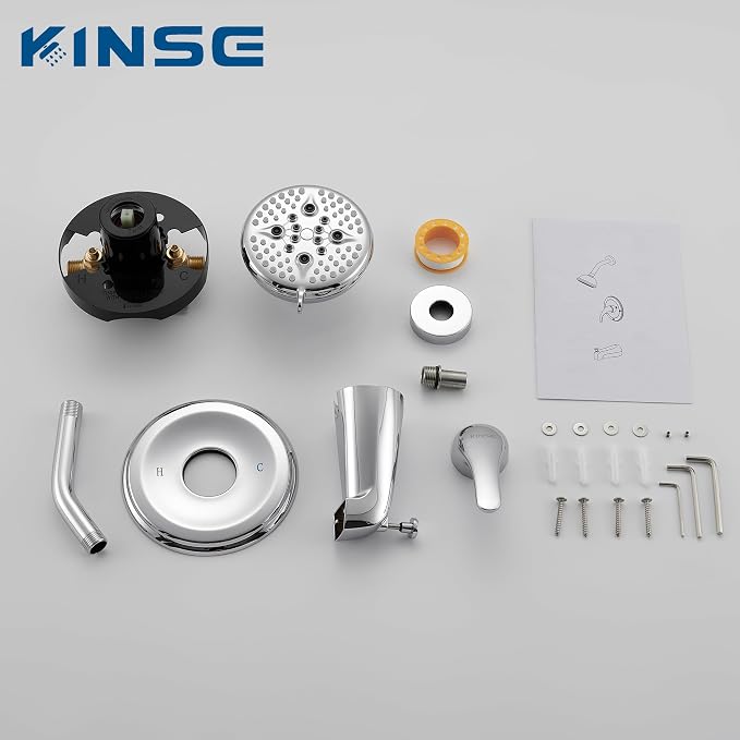 KINSE Tub shower faucet set, 5-Inchs bathtub faucet set, Single-Handle Shower - Image 7