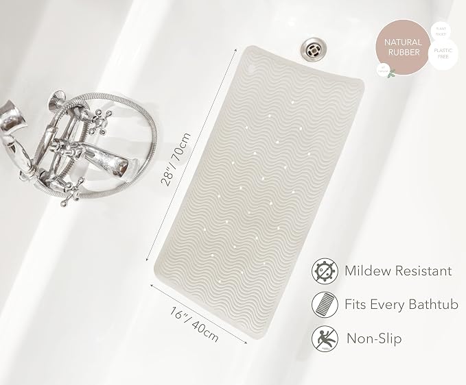 HEVEA Natural Rubber Wave Bath Mat – Long 28 × 16 in - Image 3