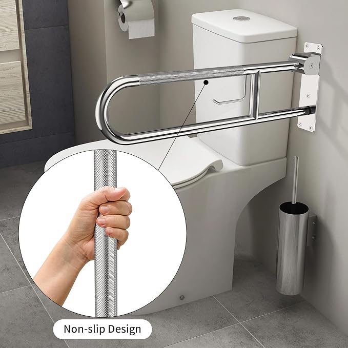 Toilet Grab Bar 30.3 Inch, YuanDe Flip Up Grab Bar - Image 5