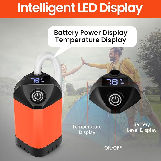 Portable Camping Shower with 2000W Heater, Long-Lasting 7800mAh Rechargeable - Image 6