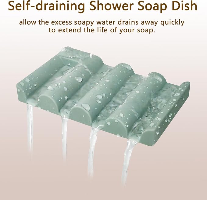 Soap Dish for Shower, Bathroom & Kitchen – Non-Slip, Self-Draining Design to - Image 3