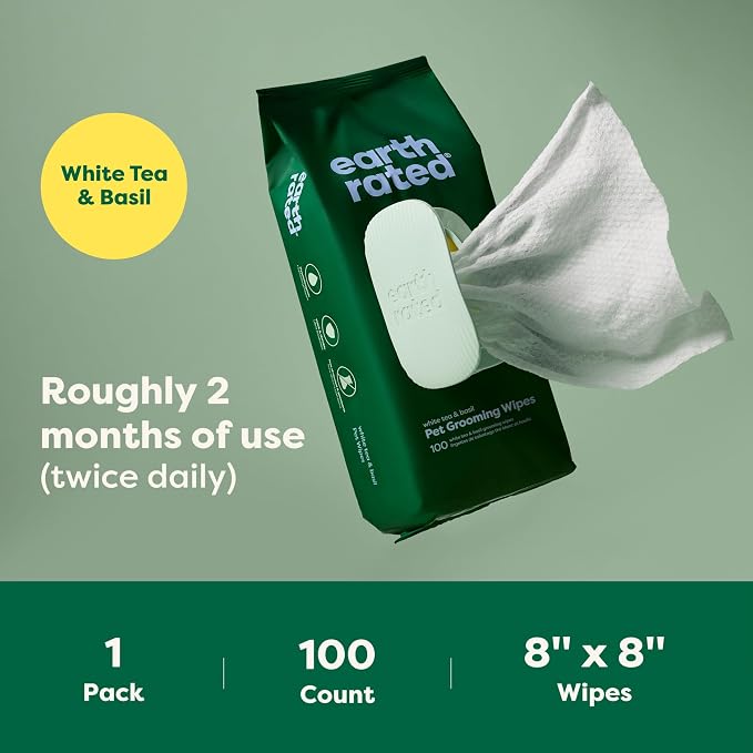 Earth Rated Pet Wipes for Dogs and Cats, Hypoallergenic, 3-in-1 Cleaning - Image 8