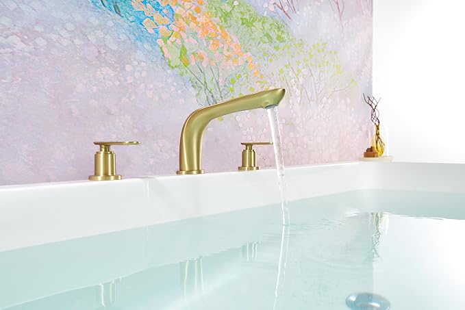SITGES Classic Bathtub Faucet, 2-Handle Brushed Nickel Tub Filler, 3-Hole - Image 2