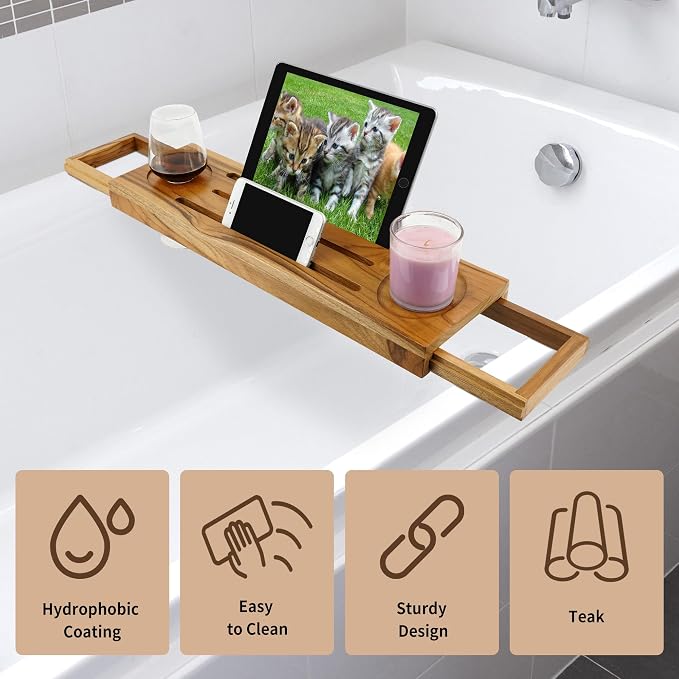 Teak Bathtub Tray Caddy - Image 8
