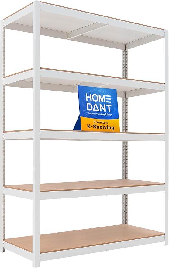 HOMEDANT House 48.1" W Deep 5 Tier Heavy Duty Garage Shelving Adjustable Metal by TheBestOrganizingSolution