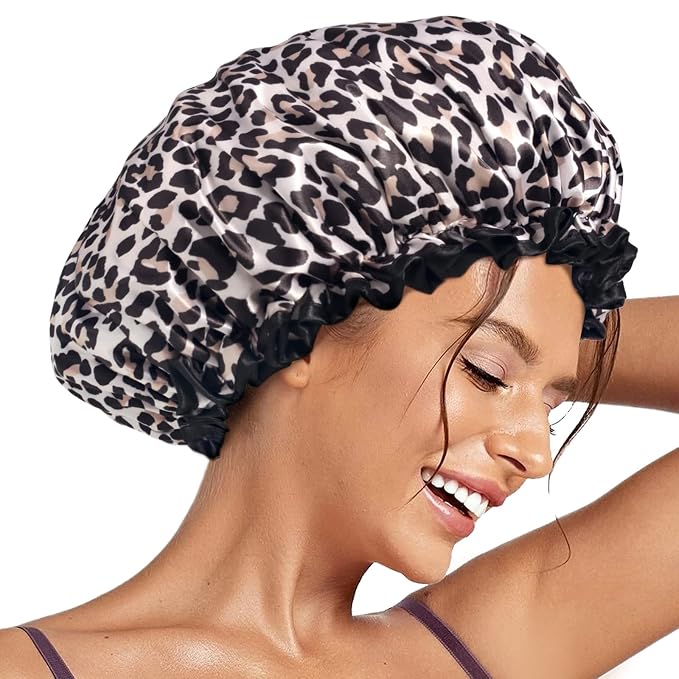 Aquior Shower Cap, Shower Cap for Women Reusable Waterproof, Large Bath Hair by Aquior