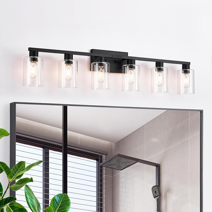 6-Light Bathroom Vanity Light Black Vanity Lights by SOPEASGlobalperspective