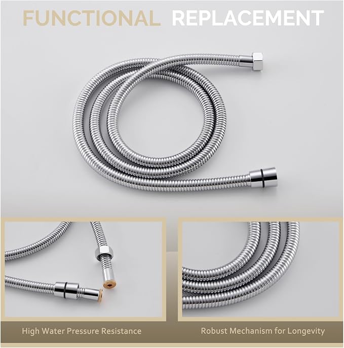 Angle Simple Flexible Shower Hose 59", Stainless Steel Handheld Shower Head - Image 7