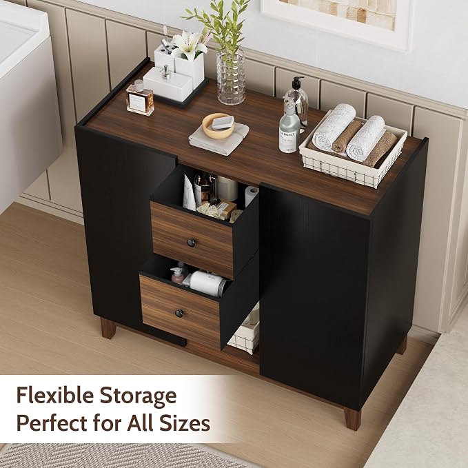 Bathroom Storage Cabinets with Drawers and Doors, Kitchen Storage Cabinet with - Image 5