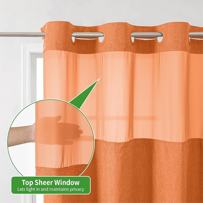 No Hooks Needed Linen Textured Shower Curtain - Image 3