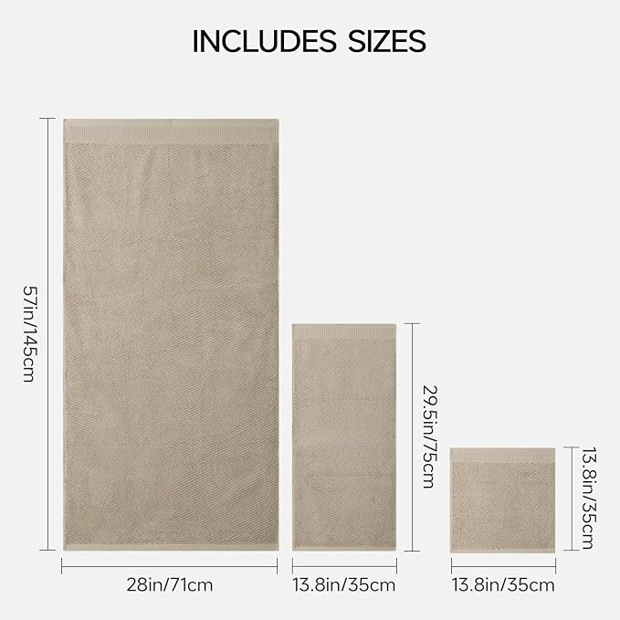 REDKISS 8-Piece Premium Towel Set, 2 Bath Towels, 2 Hand Towels, 4 Washcloths - Image 3