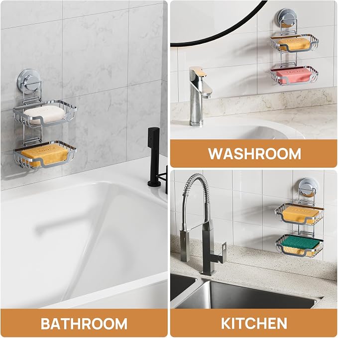 LEVERLOC Double Layer Soap Dish, Bar Soap Holder - Image 2