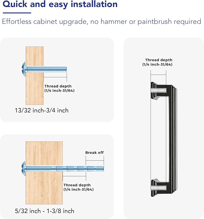 Ravinte Hardware 25 Pack Matte Black Cabinet Pulls, 10 Inch Hole Center Zinc - Image 3
