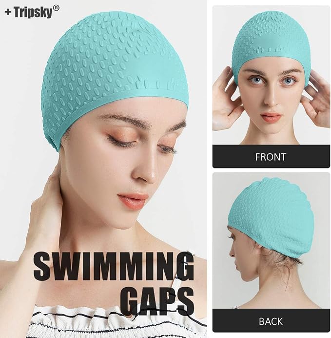 Tripsky Silicone Swim Cap, Comfortable Bathing Cap Ideal - Image 5