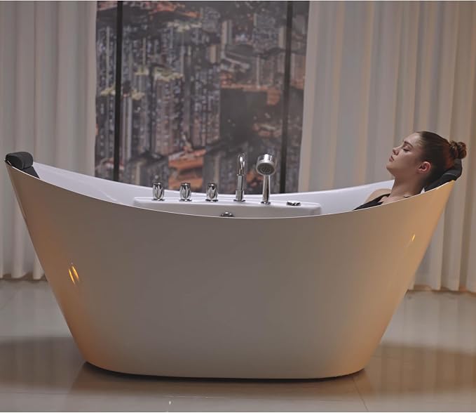 Empava 67" Freestanding Whirlpool Bathtub Oval - Image 2