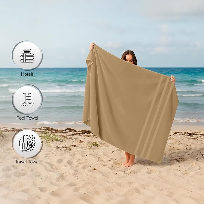RIVERSIDE Pack of 2 Extra Large Bath Sheets 35 x 70 Inches - Image 6
