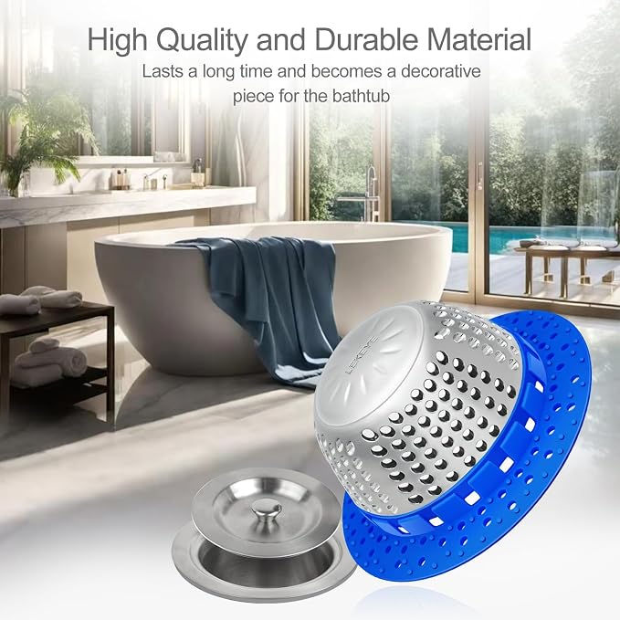 LEKEYE Shower Drain Hair Catcher/Shower Drain Cover/Drain Protector - Image 6