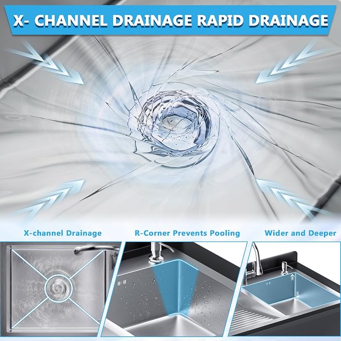 37In Stainless Steel Freestanding Utility Sink - Image 3