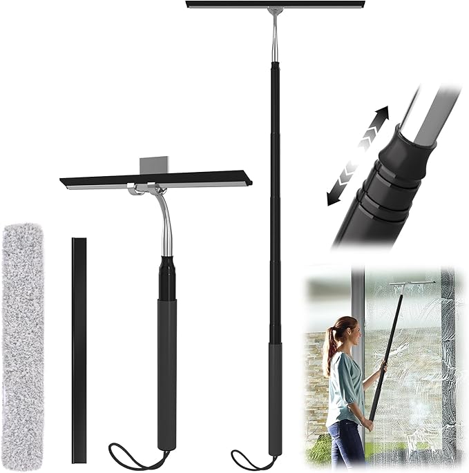 Shower Squeegee with Long Handle, 15-51" Telescopic Squeegee by RAKOVAR