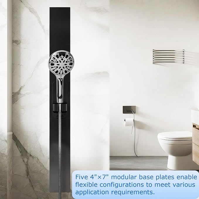 Modular Magnetic Handheld Shower Holder, 5-Section Customizable Sliding Rail - Image 7