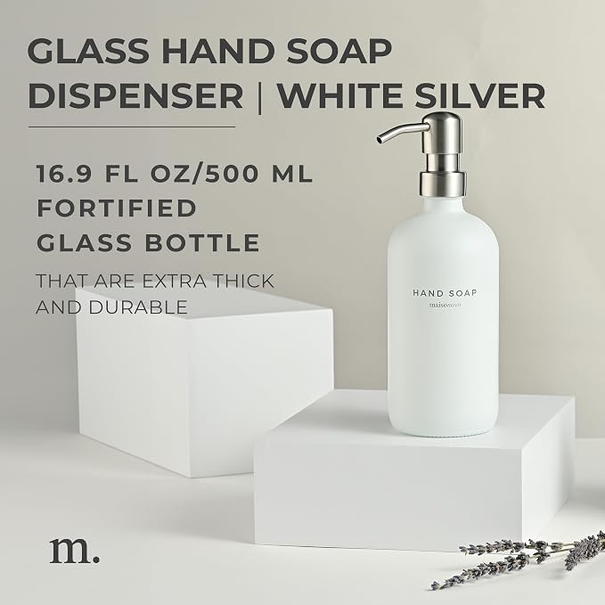MaisoNovo Soap Dispenser 1-Piece Set | 16.9oz White Bottles - Image 2