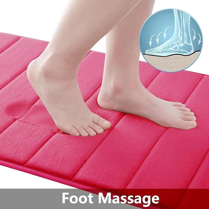 Buganda Memory Foam Bath Mat, Ultra Soft and Non-Slip Bathroom Rugs, Water - Image 2
