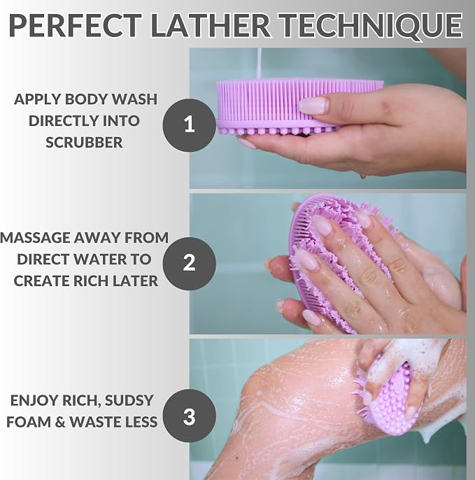 Silver Infused Silicone Body Scrubber Shower - Image 8