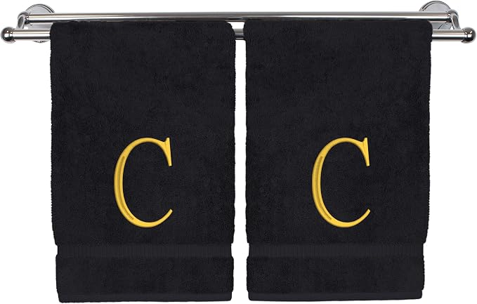 Monogrammed Hand Towel, Personalized Initial Gift, Extra Absorbent 100% Turkish by BareCotton