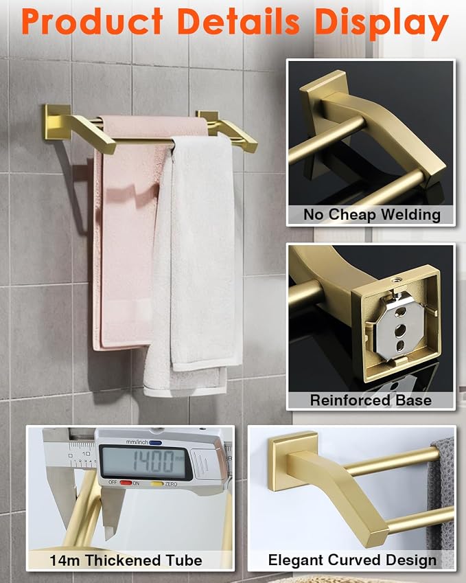 Alise Bath Double Towel Bars Towel Racks - Image 8