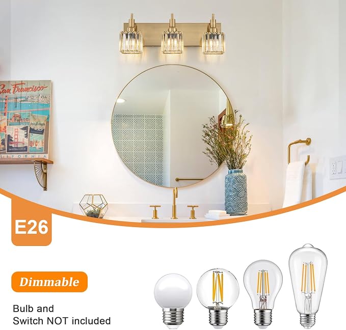 Gold Bathroom Vanity Lights - Image 3