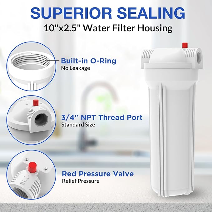 SimPure Whole House Water Filter Housing, Inline Water Filter - Image 2