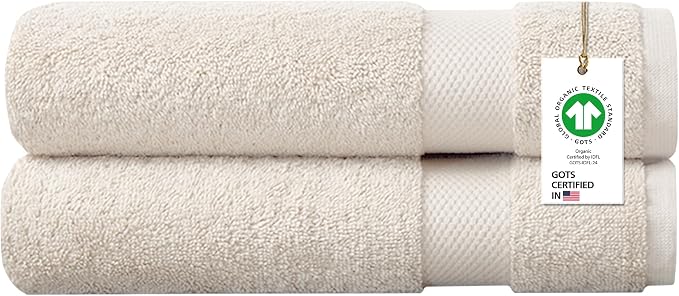 Delara 100% Organic Cotton Towels 650 GSM Plush Feather Touch Quick Dry Bath by Delara